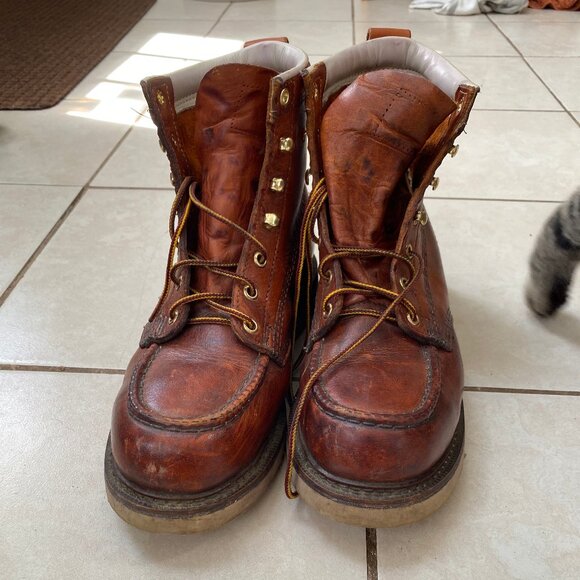 Thorogood ASTM Safety Steel Toe Wedge Sole Tobacco Color 6" Boot Size 8.5 US Men - Picture 5 of 10